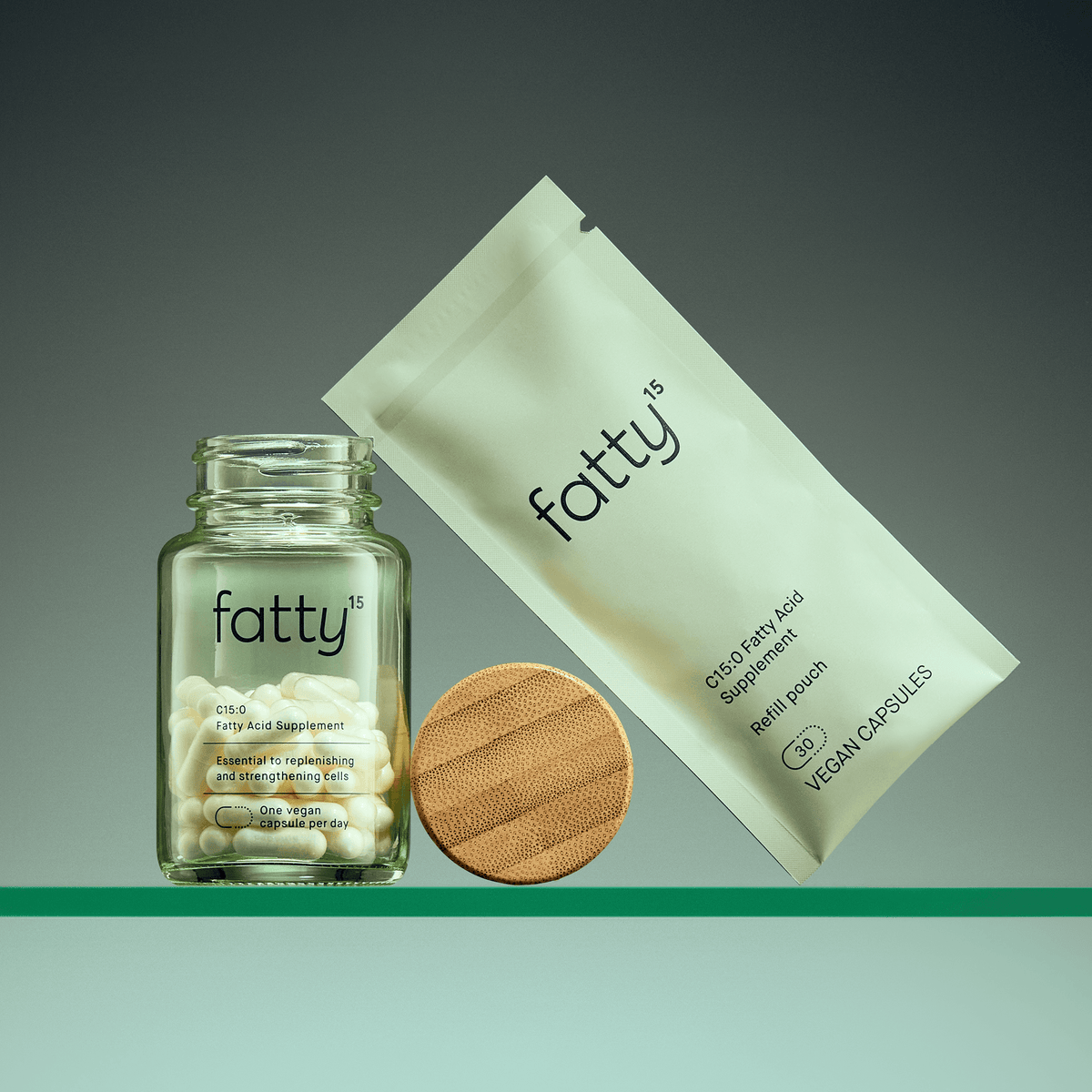 
                Fatty15&#39;s C15 supplement with packaging иn реrfесt lighting.